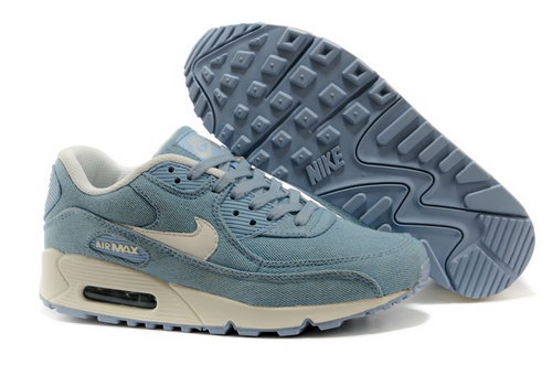 Wmns Nike Air 90 Womenss Shoes Denim Light Jeans Blue Rice Red China